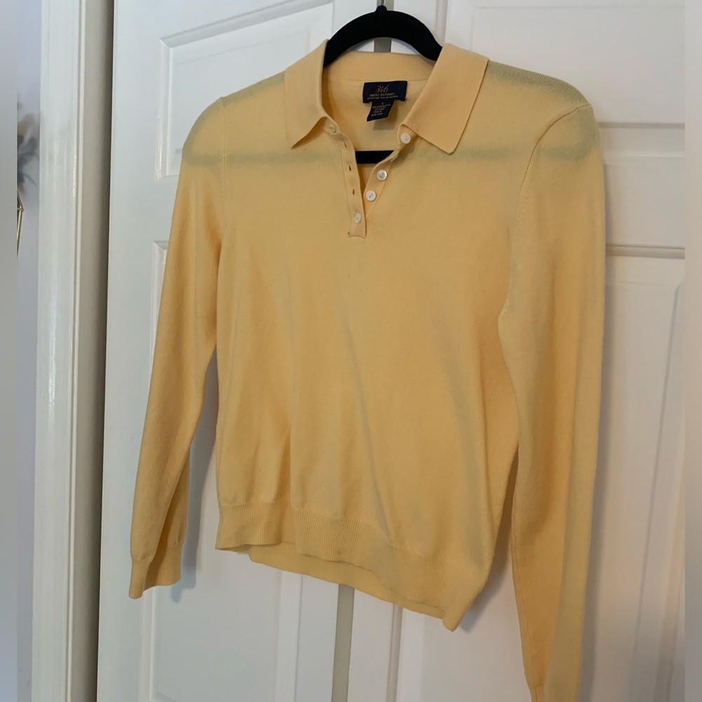 Brooks Brothers Yellow V-Neck Sweater